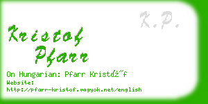 kristof pfarr business card